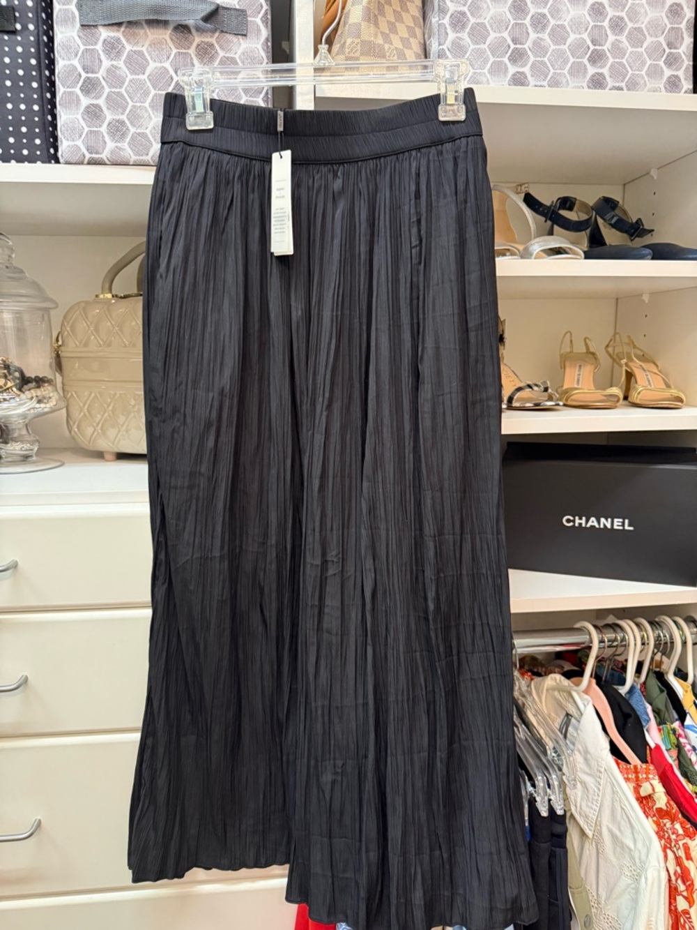 Chico's Black Pleated Maxi Skirt